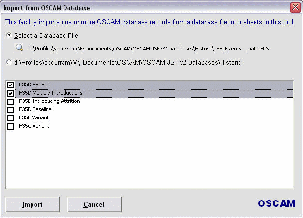 Import/Export Tool Import Dialog