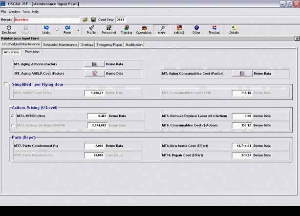Unscheduled Maintenance Input Form