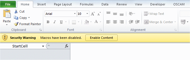 Macro Warning Message